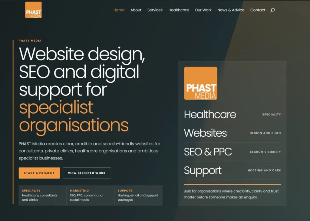 Phast Media Website Redesign