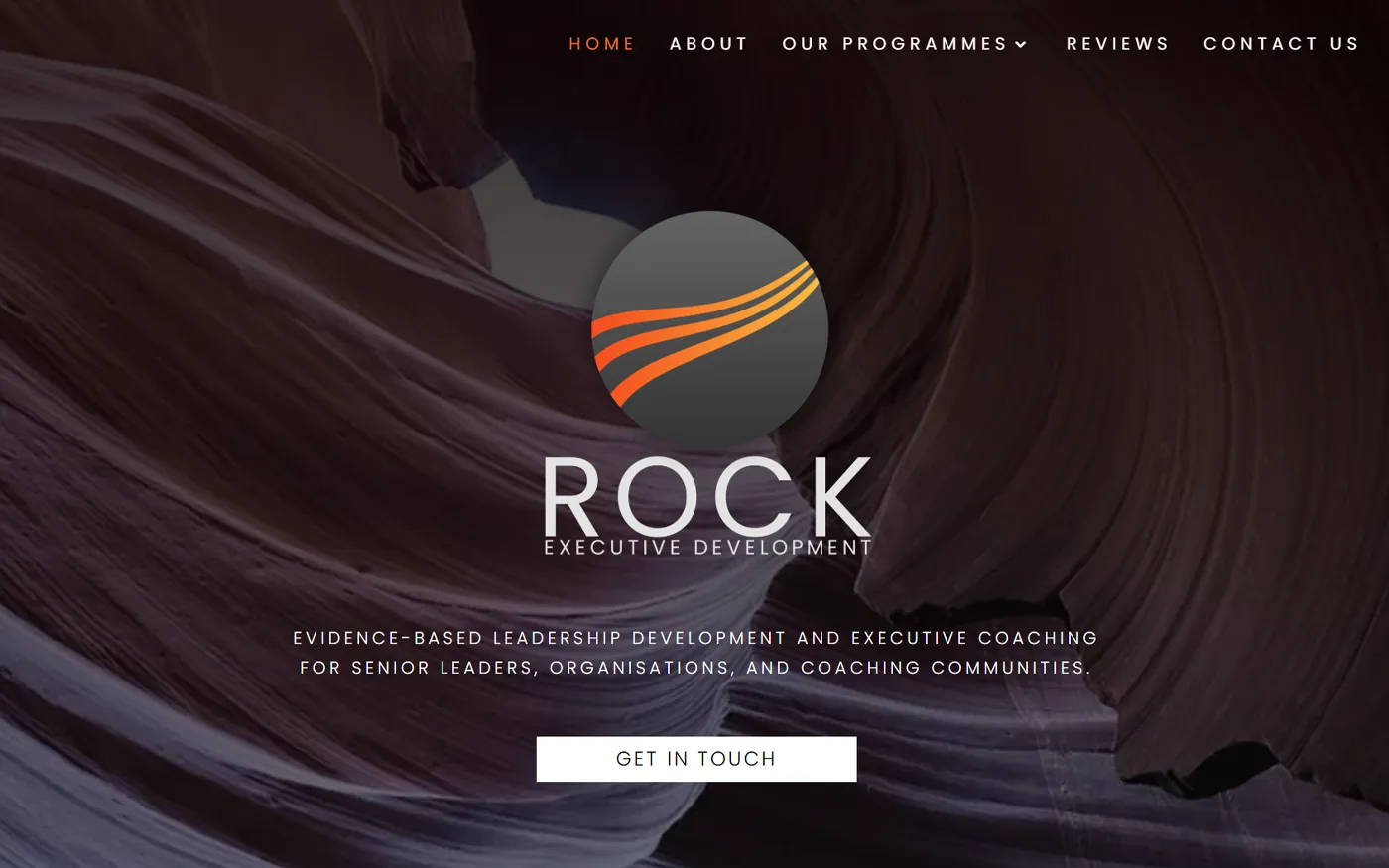 ROCK Executive Development website design by Stuart Gould Design