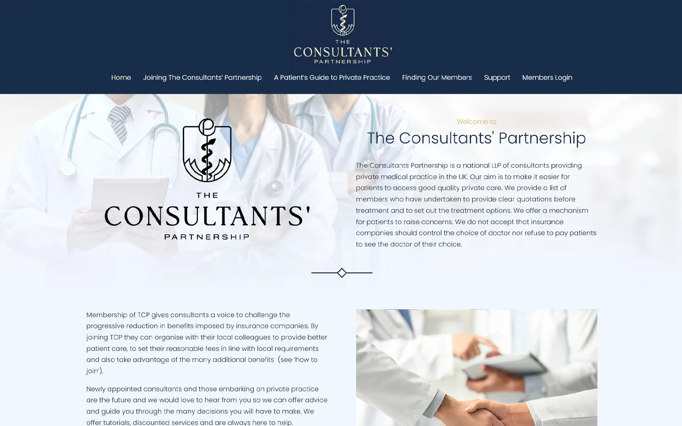 The Consultants Partnership website design by Stuart Gould Design